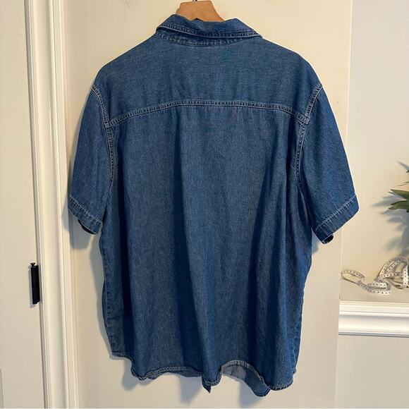 Vintage Quizz Blue July 4th Eagle Patriotic American Flag Denim Top 22/24 - Picture 4 of 10